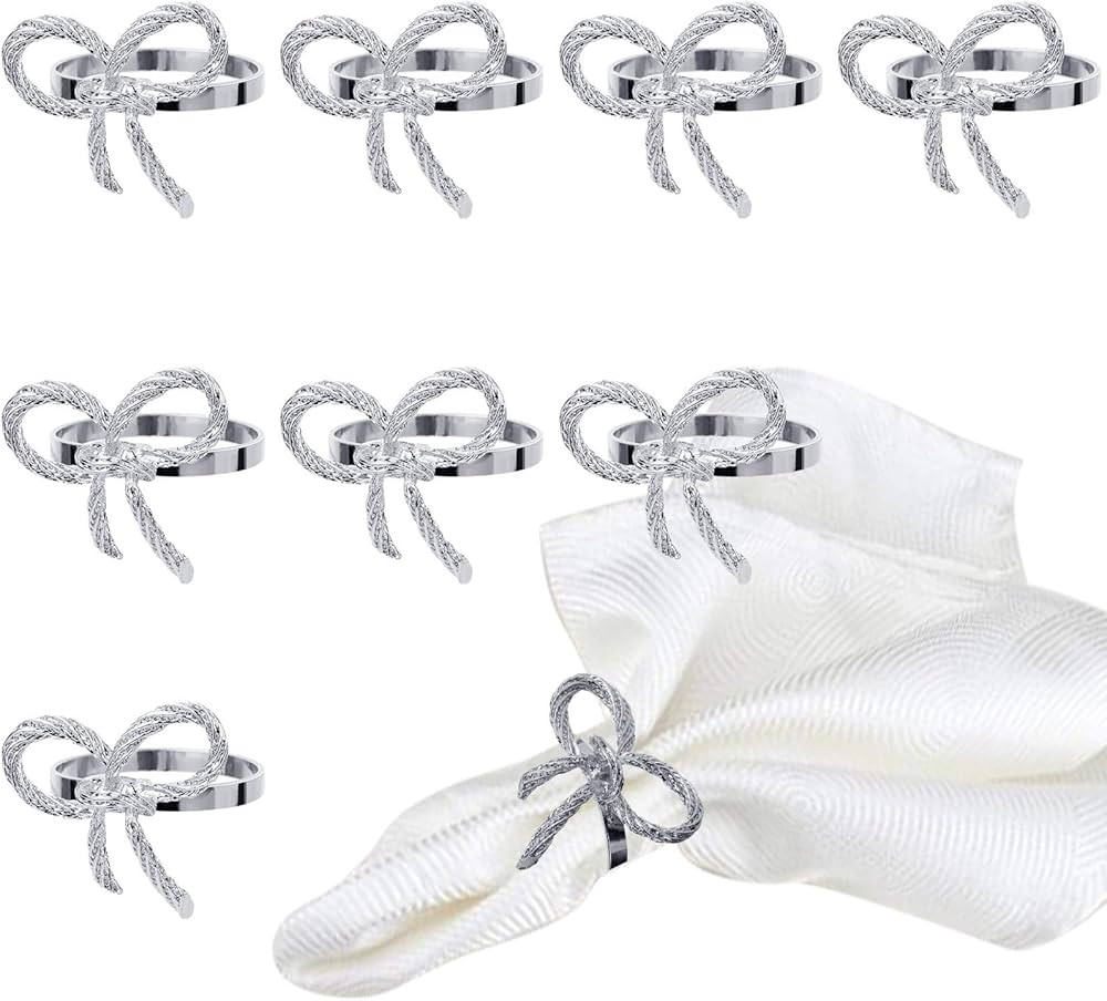 Pack of 18 Napkin Rings Alloy Hollow Out Flower Napkin Holder Dinning Table Napkin Ring for Dinne... | Amazon (US)