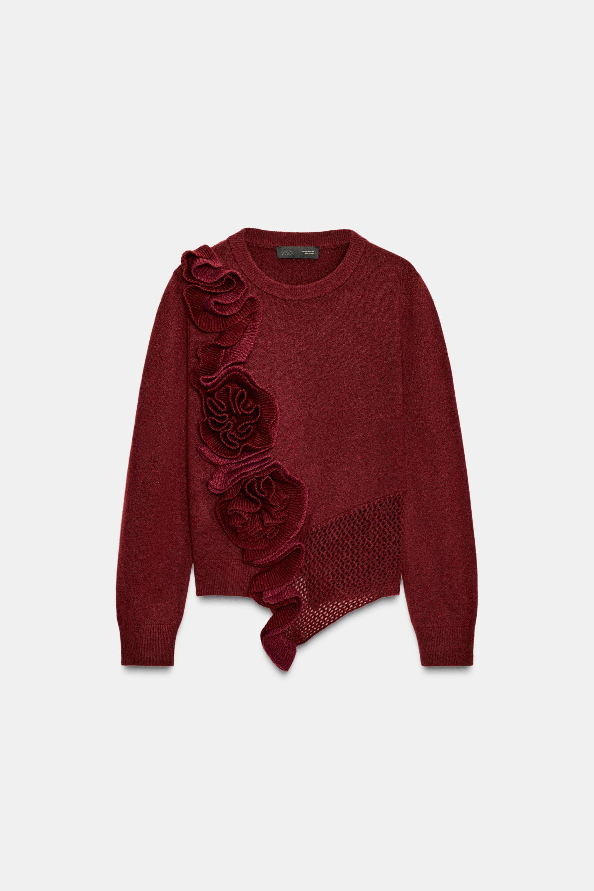 FLORAL TEXTURED KNIT JUMPER | Zara US