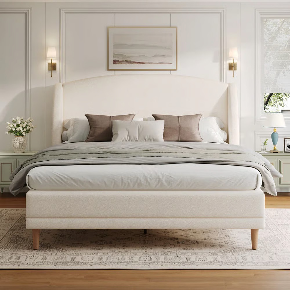 Latitude Run® Romano Boucle Upholstered Platform Bed & Reviews | Wayfair | Wayfair North America