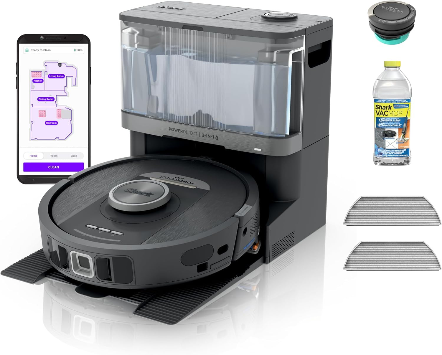 Shark PowerDetect NeverTouch Robot Vacuum & Mop, RV2820YE | Amazon (US)