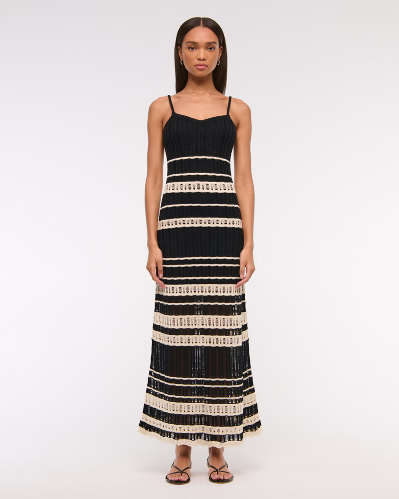 Crochet-Style Maxi Dress | Abercrombie & Fitch (US)
