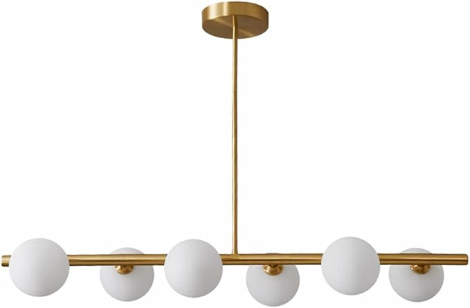 KCO Sputnik Chandelier 6-Light Glass Ball Pendant Light Mid Century Metal Ceiling Pendant Lamp wi... | Amazon (US)