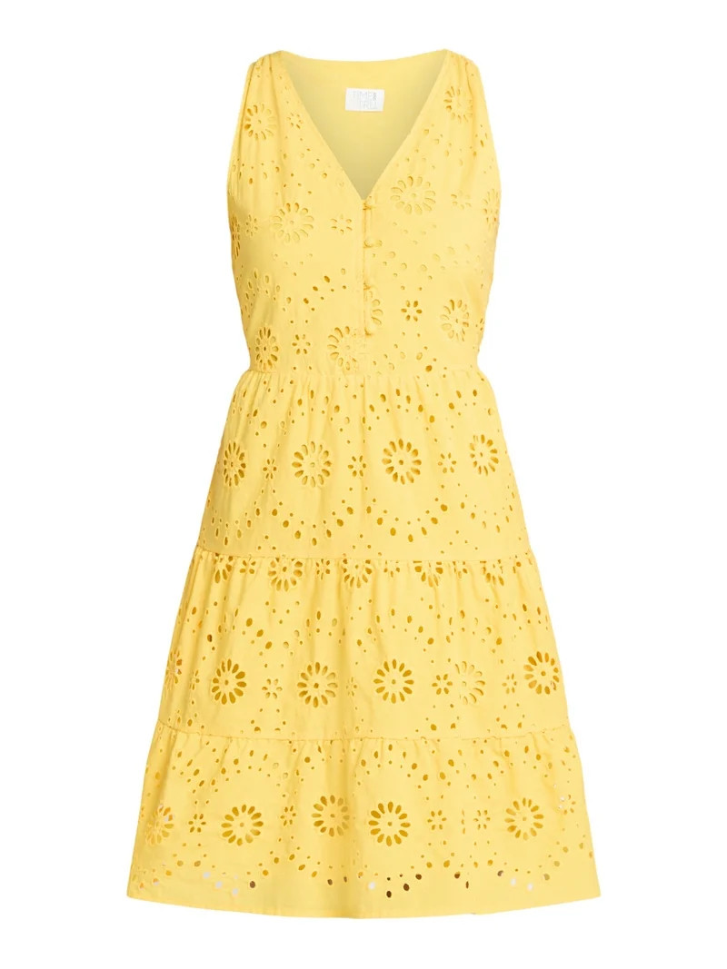 Time and Tru Women's Sleeveless Eyelet Dress, Sizes XS-XXXL | Walmart (US)