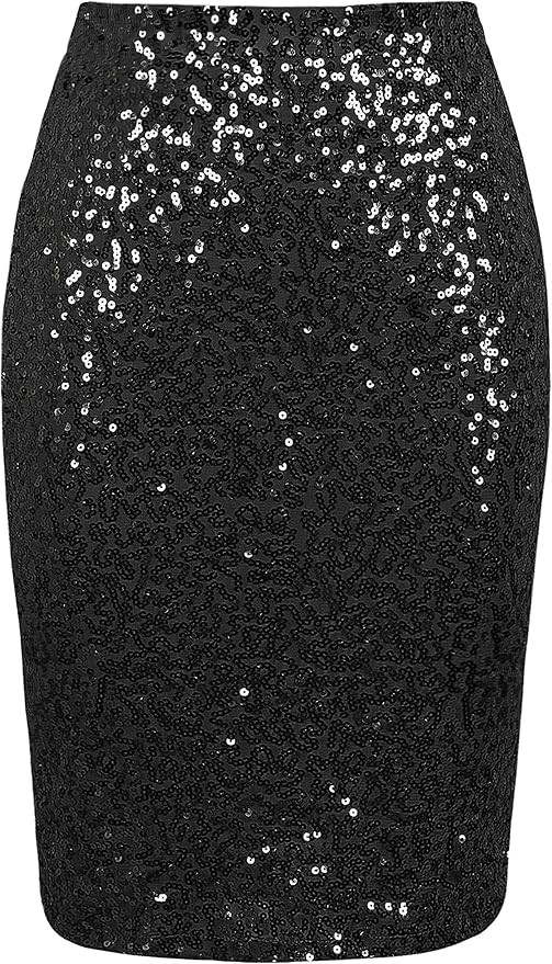 PrettyGuide Women's Sequin Skirt High Waist Sparkle Pencil Skirt Party Cocktail | Amazon (US)