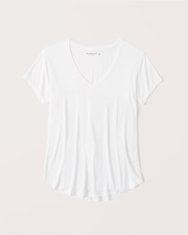 Drapey V-Neck Legging Tee | Abercrombie & Fitch (US)