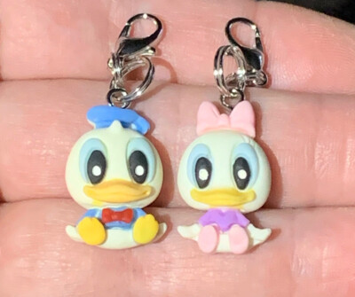 2 Pc Donald & Daisy Duck Charm Zipper Pulls & Keychain Add On Clips!! | eBay | eBay US