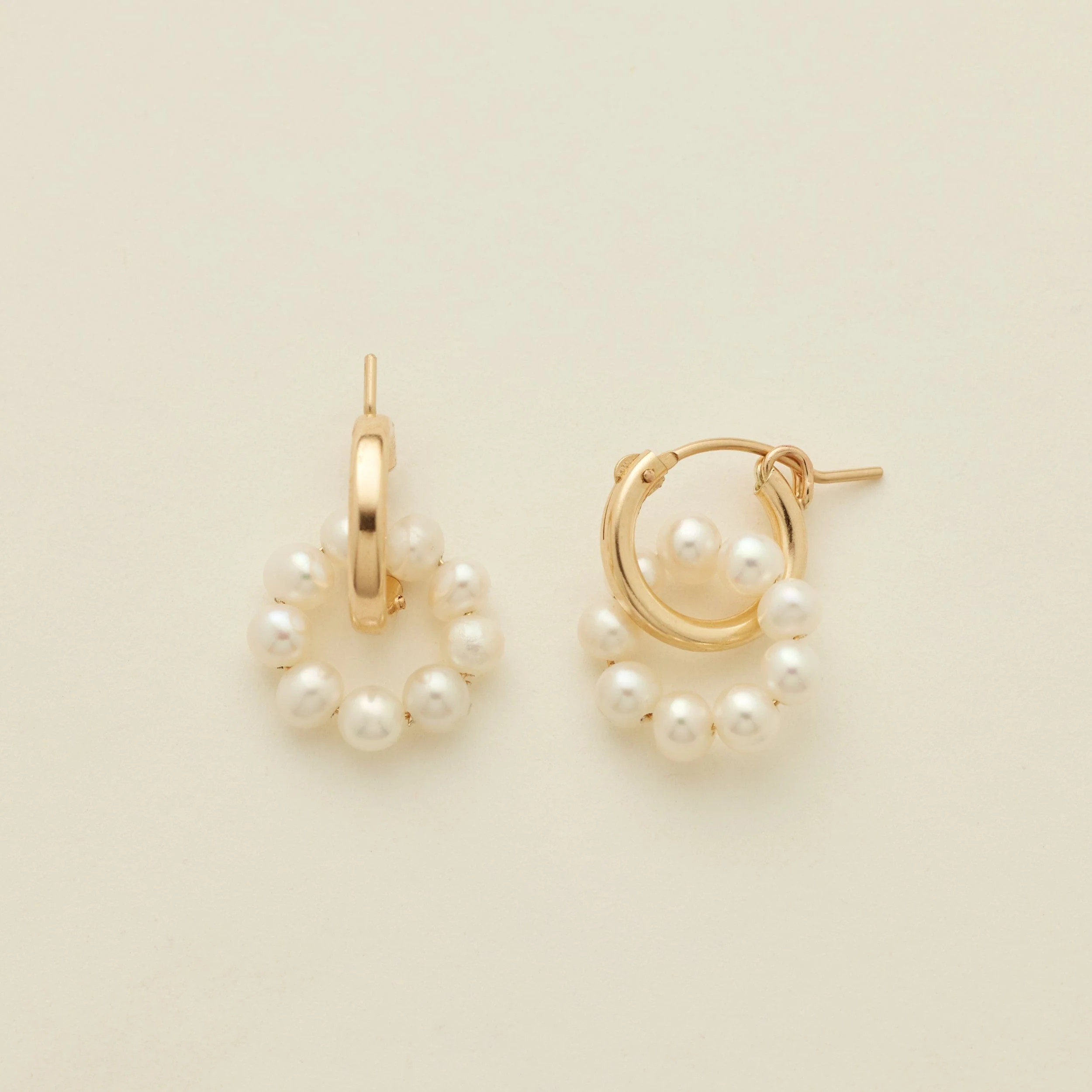 Pearl Halo Hoop Earrings | Made by Mary (US)