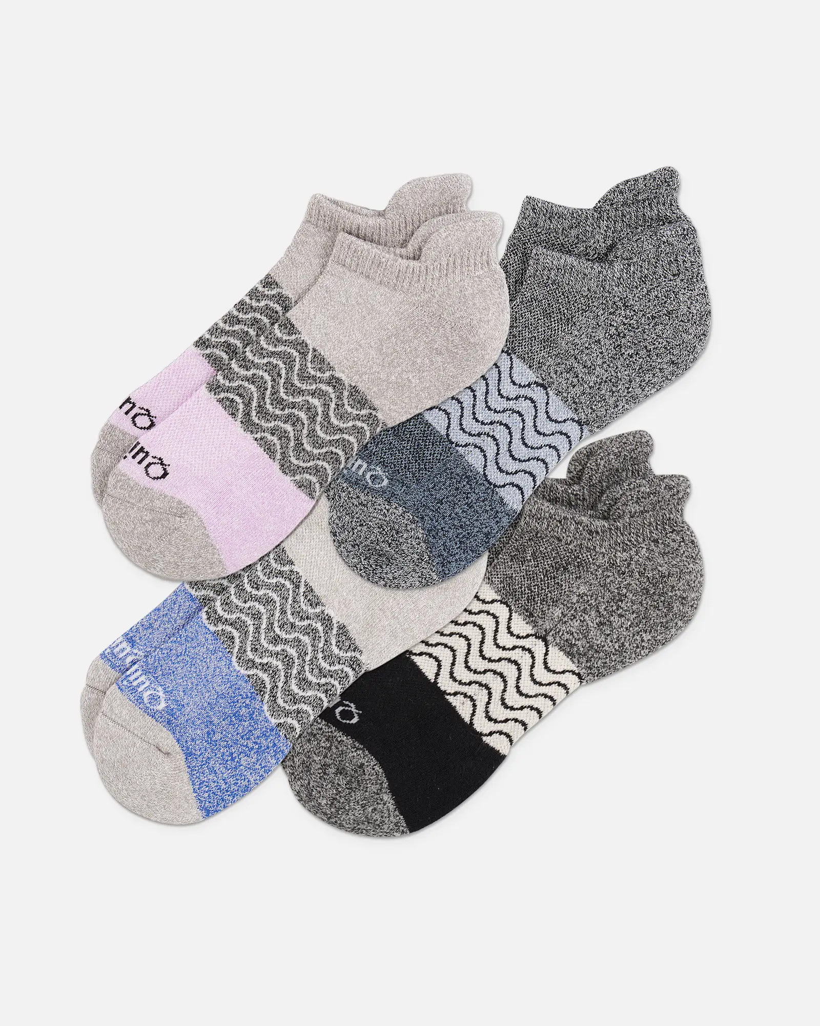 Everyday Cotton Tri-Block Marl Ankle Socks (4-pack) | Quince