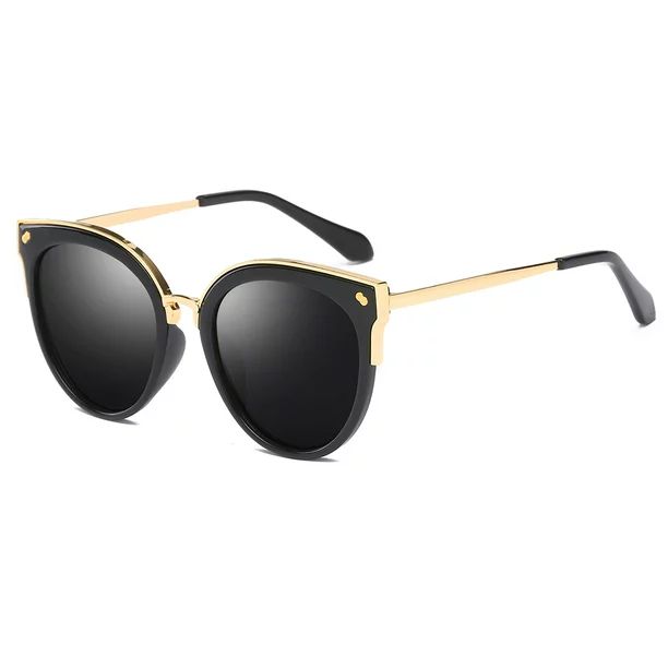 Cyxus Polarized Sunglasses for Women/Girls UV400 Anti Glare Reflection Cat Eyes Black | Walmart (US)