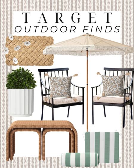 Target outdoor finds! Several budget friendly pieces to give your outdoor space a new look for Summer! 

Summer edit, summer refresh, outdoor space, outdoor furniture, outdoor decor, patio furniture, porch umbrella, woven rug, outdoor rug, outdoor pillow, accent pillow, planter pot, Target , Target home, string lights , patio light, balcony, deck, porch, patio, seasonal decor

#LTKFindsUnder100 #LTKHome #LTKSeasonal