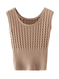 'Carissa' Cable Knit  Sleeveless Cropped Top (3 Colors) | Goodnight Macaroon