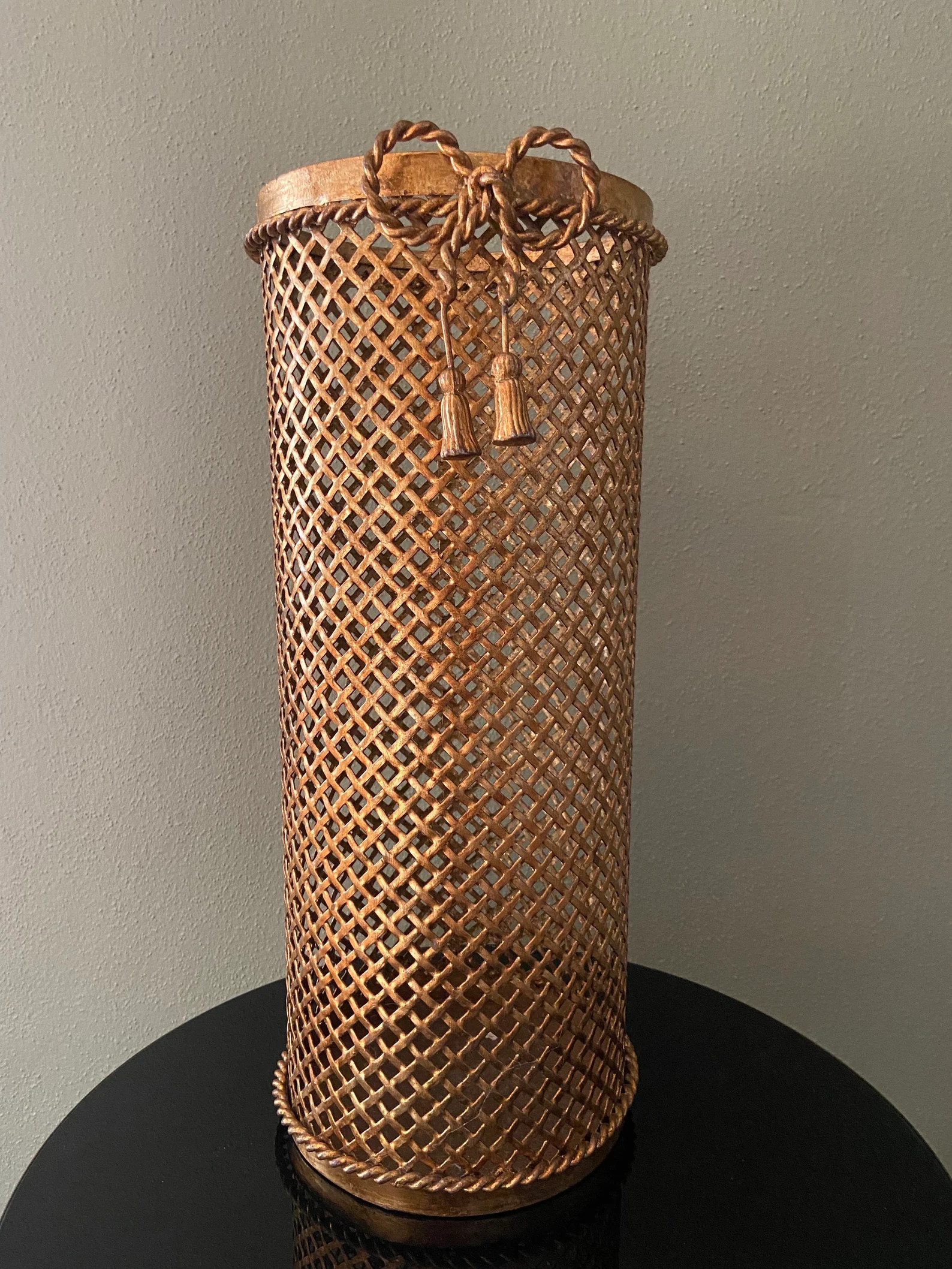 Italian Hollywood Regency Gilded Umbrella Stand Basket by Li Puma 50s - Etsy | Etsy (US)