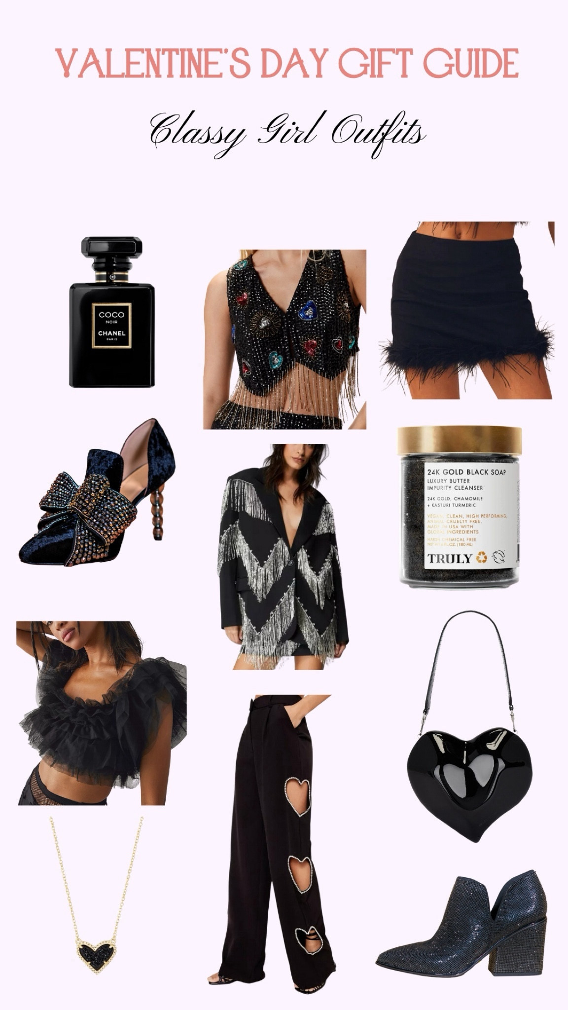 Grab your classic drink and clink to the month of all things love!! Here are some of my favorite black inspired outfits with shoes and accessories!! 🖤✨

#LTKGiftGuide #LTKSeasonal #LTKstyletip