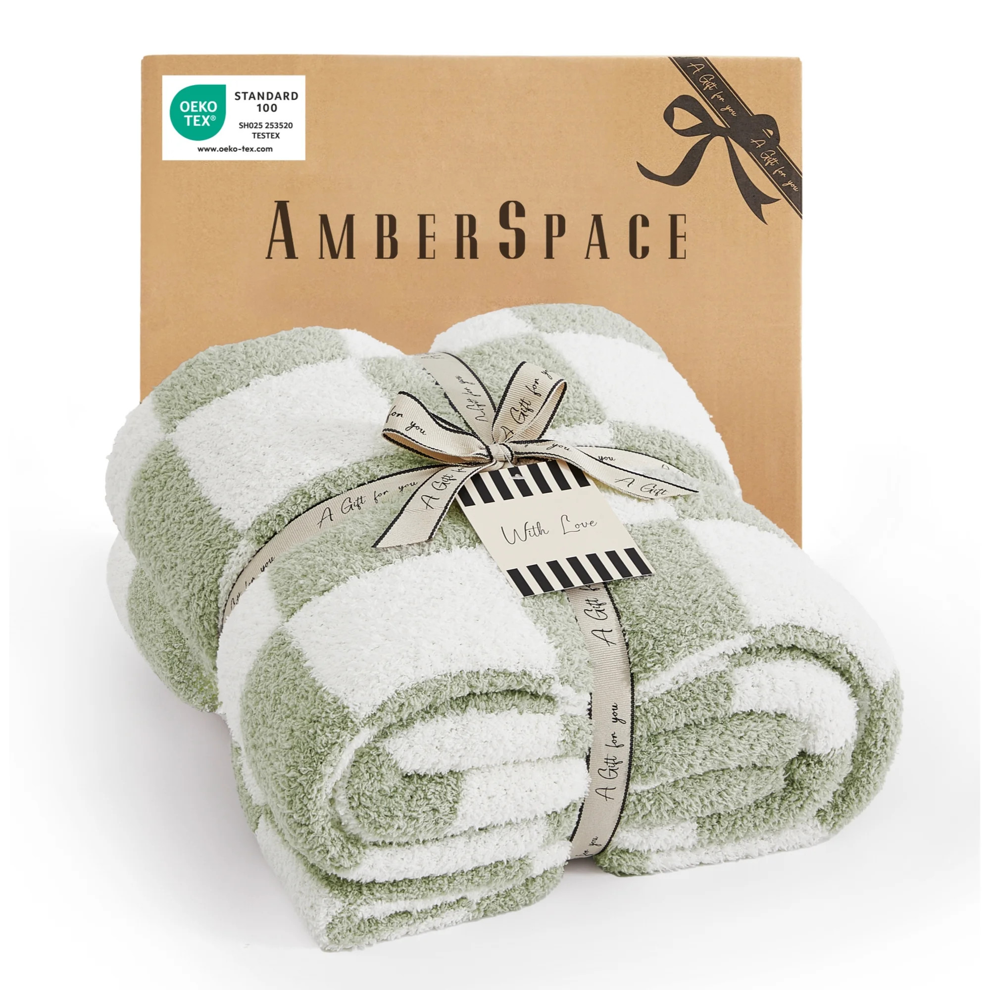 Amberspace Checkered Knit Throw,Sage Green,50"*70" | Walmart (US)