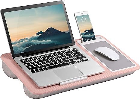 LapGear Home Office Lap Desk with Device Ledge, Mouse Pad, and Phone Holder - Blush Pink - Fits u... | Amazon (US)