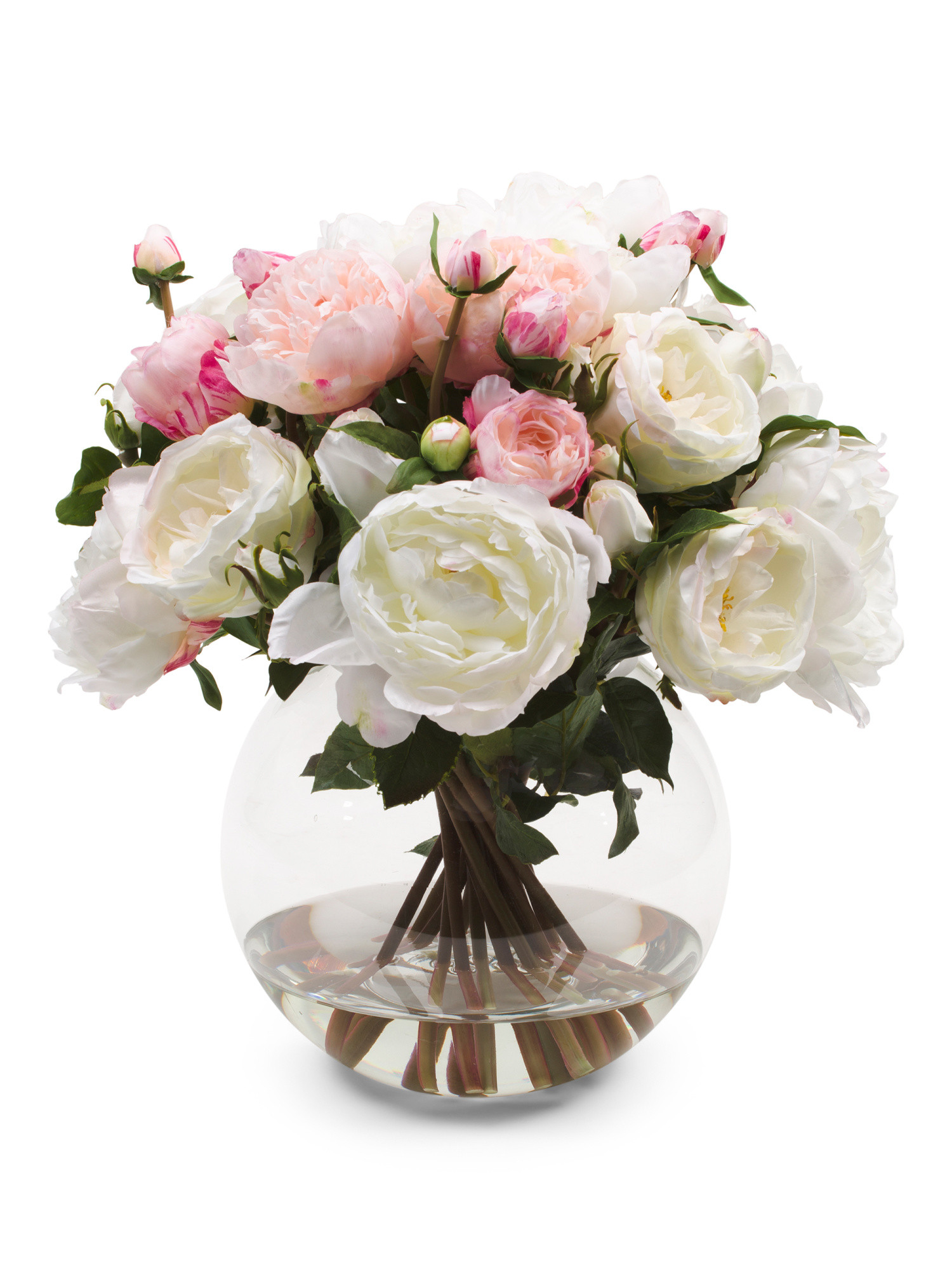 Peony And Rose Arrangement In Glass Vase | Home | Marshalls | Marshalls