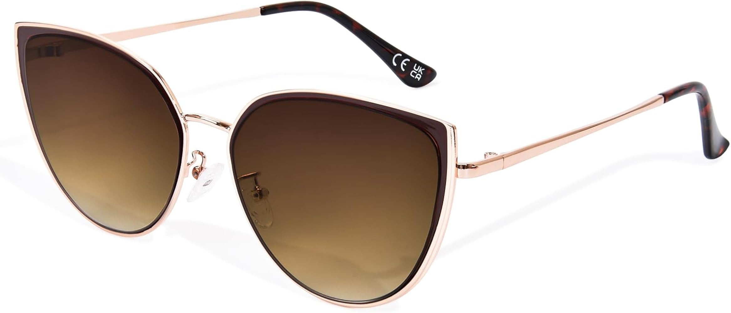 ZESAKER Cat Eye Sunglasses for Women Fashion Oversized Metal Frame Cateye Shades UV400 Protection... | Amazon (US)