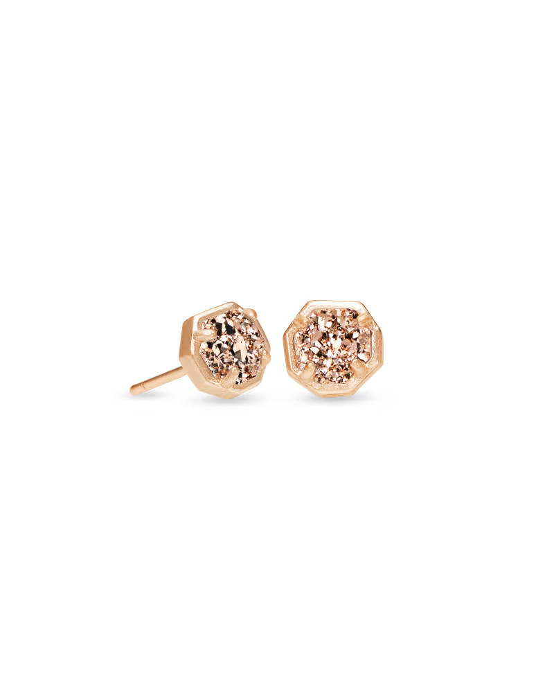 Nola Rose Gold Stud Earrings in Rose Gold Drusy | Kendra Scott