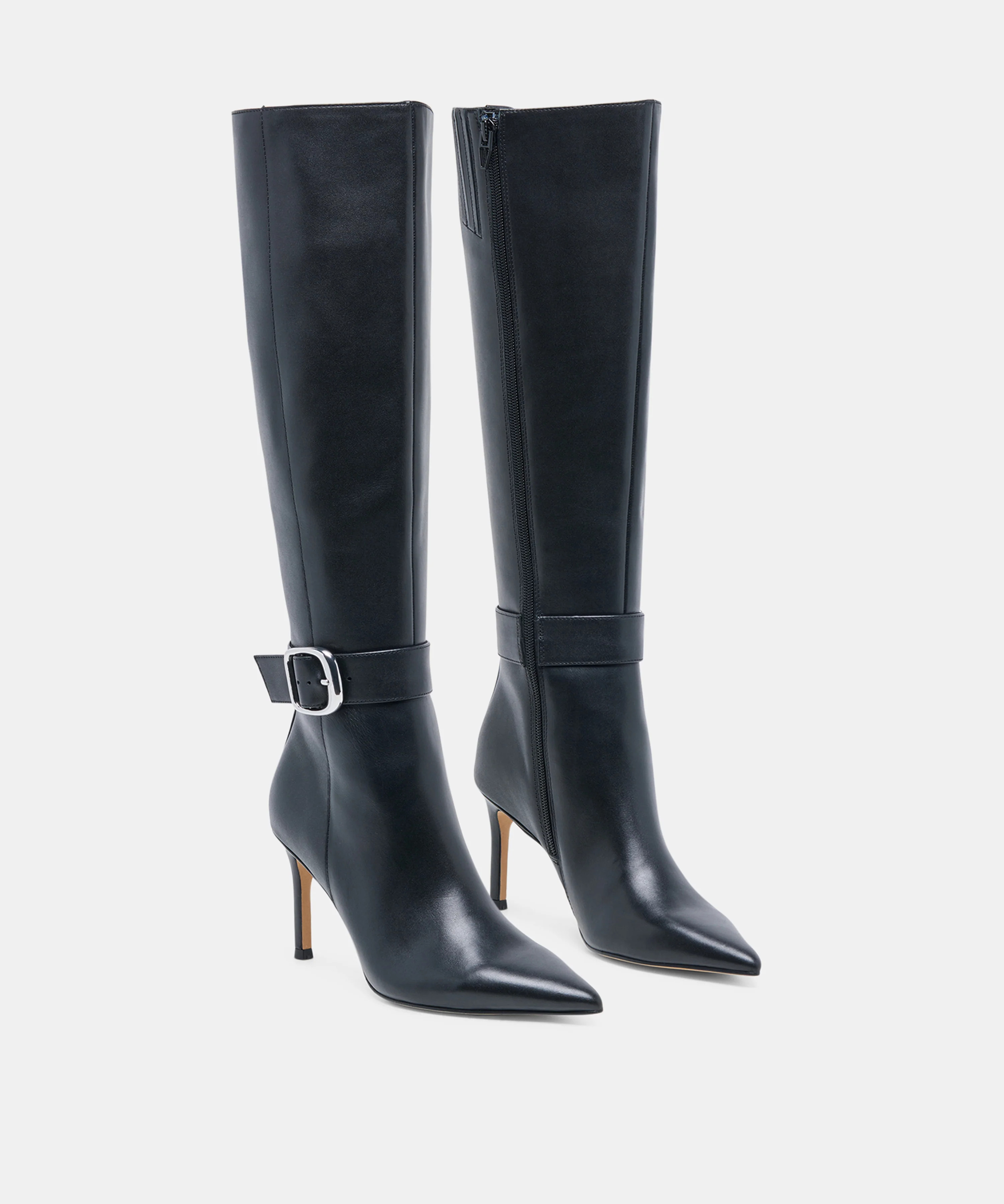 KINZY Black Leather Knee-High Boots | Dolce Vita | DolceVita.com