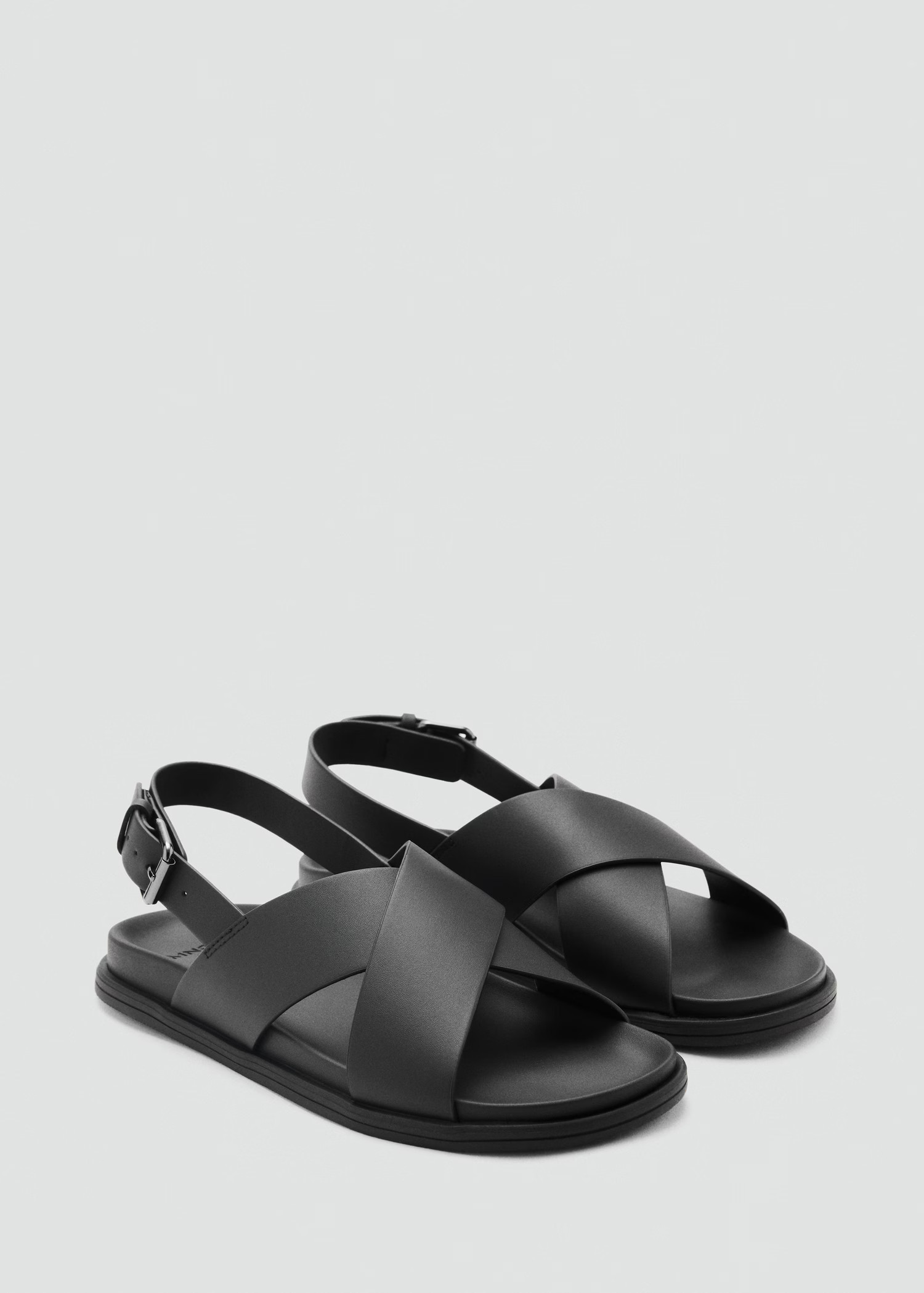 100% leather crossed strap sandal - Men | MANGO USA | Mango (US/MX/AU)