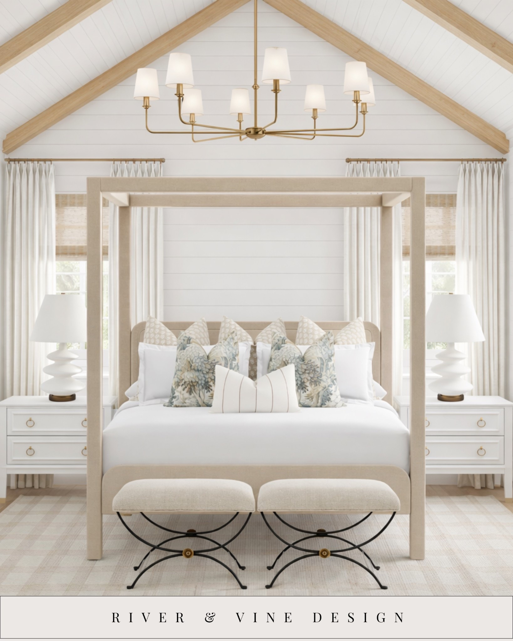 This is how you make a bedroom feel expensive without making it feel cold.
It’s all about soft structure, warm metals, and layers that feel intentional instead of staged.

A neutral canopy bed instantly creates presence, especially when you keep the bedding light and simple. Pair it with warm brass lighting to add contrast and glow, then ground everything with textured drapery and a subtle patterned rug. That balance of soft + structured is what makes the space feel designer.

The real magic is in the details: sculptural lamps, tailored nightstands, classic art, and layered pillows that mix pattern with calm neutrals. These pieces work because they don’t compete. They support the room.

If your bedroom feels flat, don’t start with color. Start with form, texture, and finish. This is the formula. 

 

Comment SHOP below to receive a DM with the link to this post on my LTK ⬇ https://liketk.it/5NJ0c #ltkhome

#LTKHome