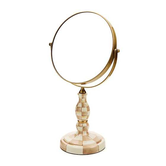 Mocha Check Vanity Mirror | MacKenzie-Childs
