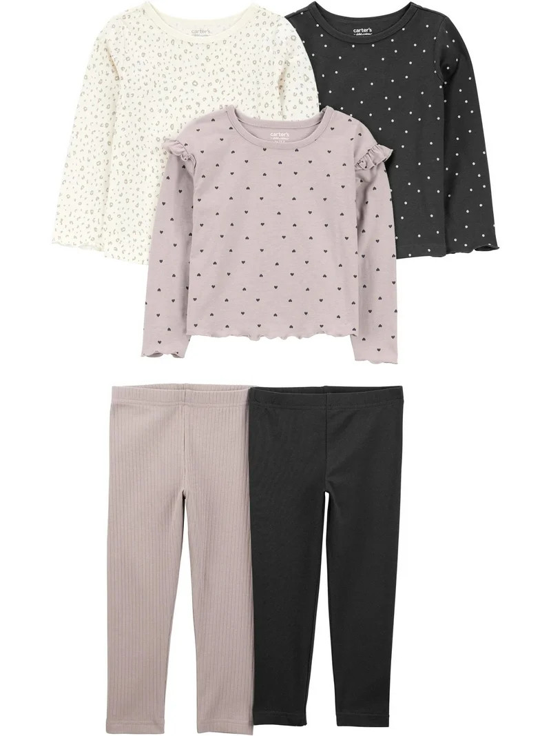 Carter's Child of Mine Baby and Toddler Girl Outfit Set, 5-Piece, Sizes 12M-5T | Walmart (US)