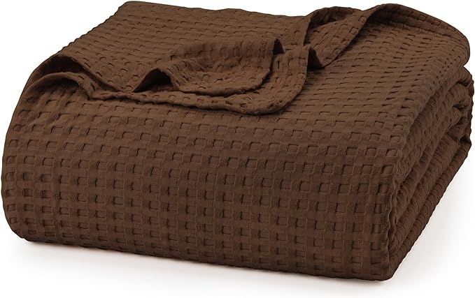 Utopia Bedding Cotton Waffle Blanket 300 GSM (Brown - 90x90 Inches) Soft Lightweight Breathable B... | Amazon (US)