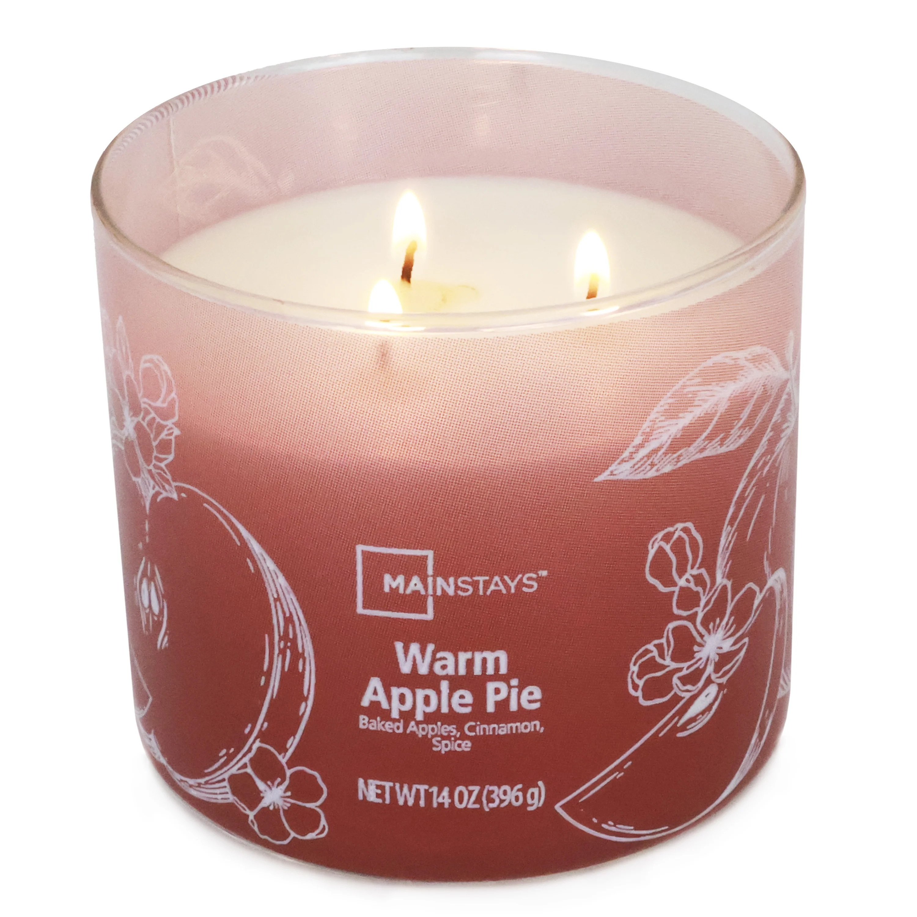 Mainstays 3-Wick Ombre Wrap Warm Apple Pie Jar Candle, 14 Ounce | Walmart (US)