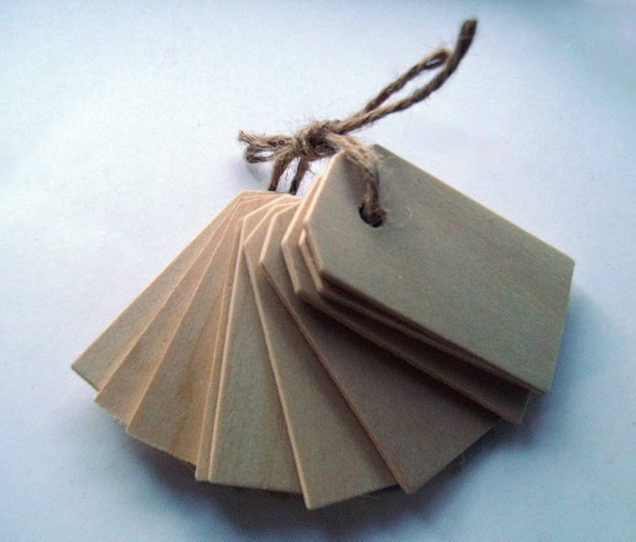 Wood Gift Tags/Blank Wooden Tags for Wine, Decor, Weddings (Pkg of 50) | Amazon (US)