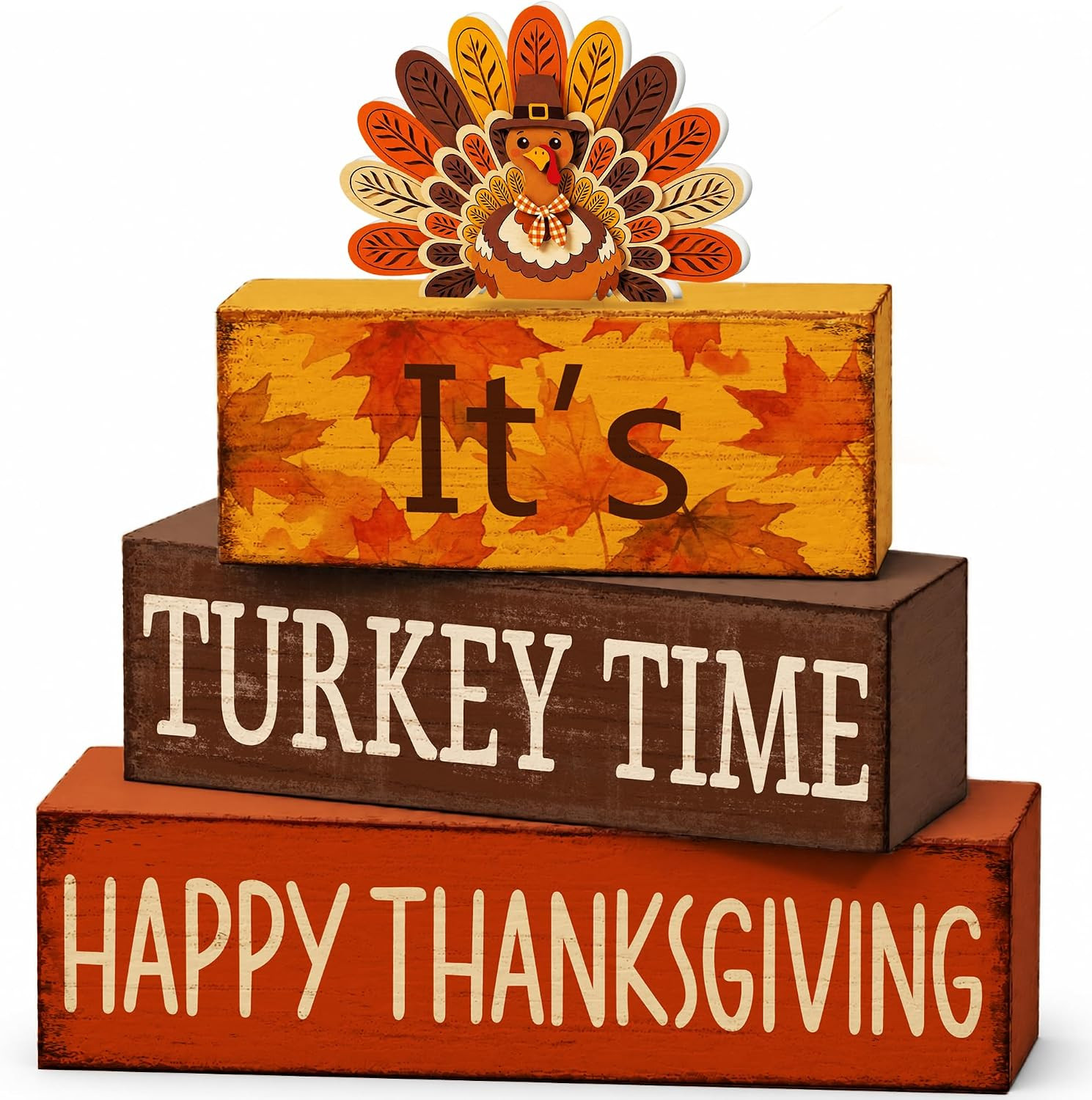 Thanksgiving Turkey Table Decor Wooden Sign, Fall Decoration for Home | Amazon (US)
