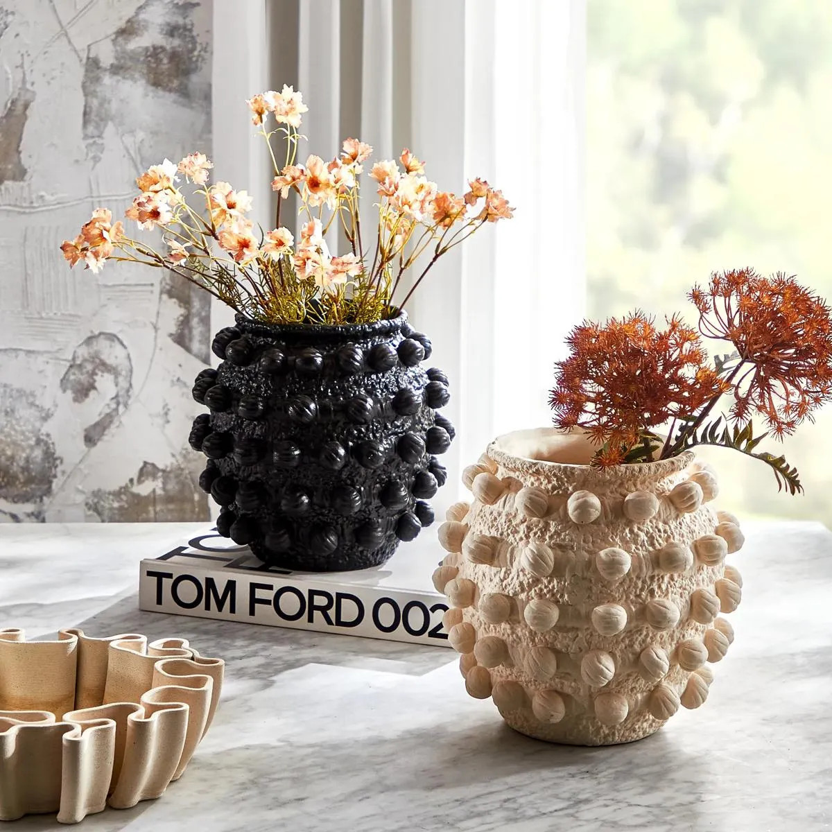 Pompa Vase | Ivory | Décor | Z Gallerie | 11"Diameter x 10"H | Porcelain | Z Gallerie