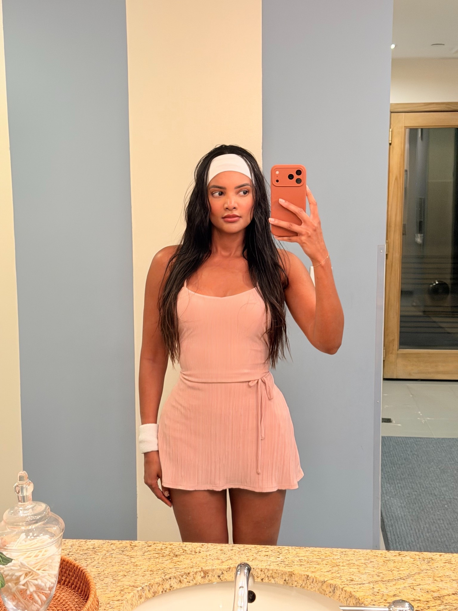 In love with my pink dress from aloe. It’s the perfect dress to play tennis and then go straight to meet your friends for a drink. #alo #alofitness 

#LTKActive #LTKStyleTip
