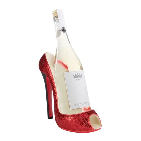 High Heel Wine Btl Holder - Red | Total Wine