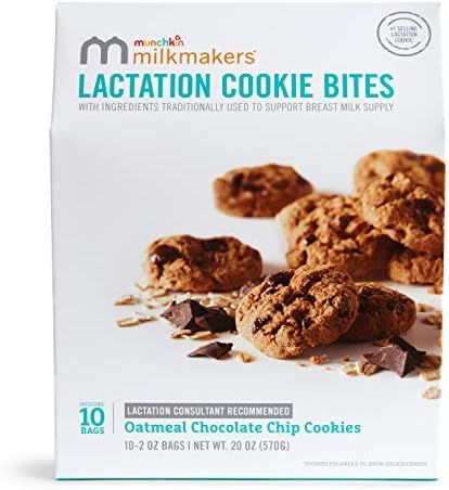 Munchkin Milkmakers Lactation Cookie Bites, Oatmeal Chocolate Chip, 10 Ct | Amazon (US)