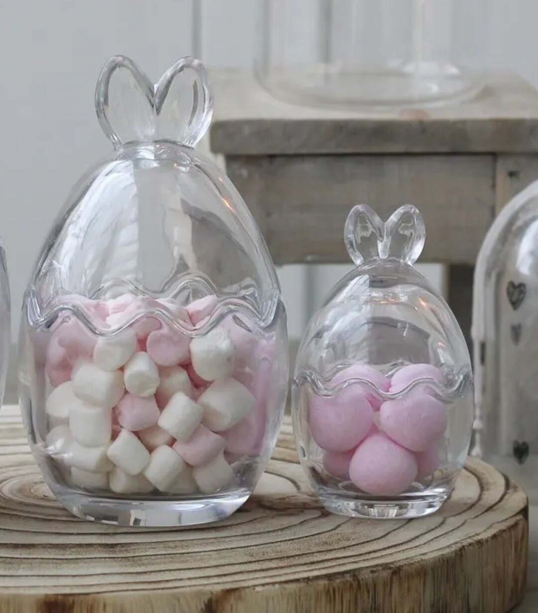 Glass bunny Easter egg jars , Great For sweet candy treat storage , home decoration | Etsy (US)