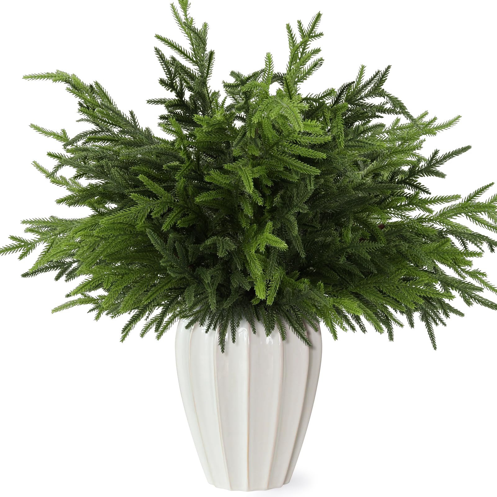 12Pcs 24 Inch Real Touch Norfolk Pine Stems, Artificial Green Plants Branches, Faux Greenery Pine... | Amazon (US)