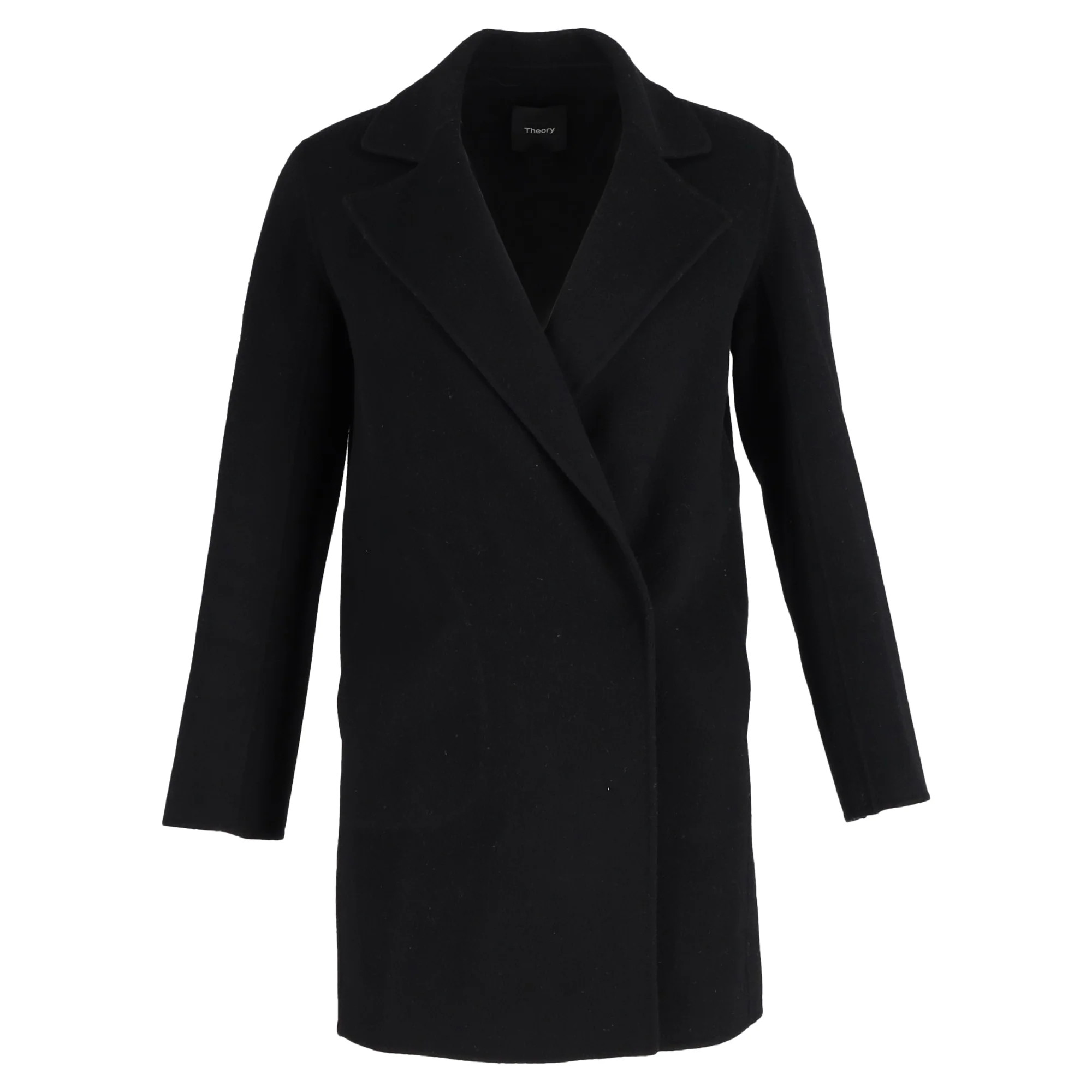 Theory Coat in Black Wool | Shop Simon