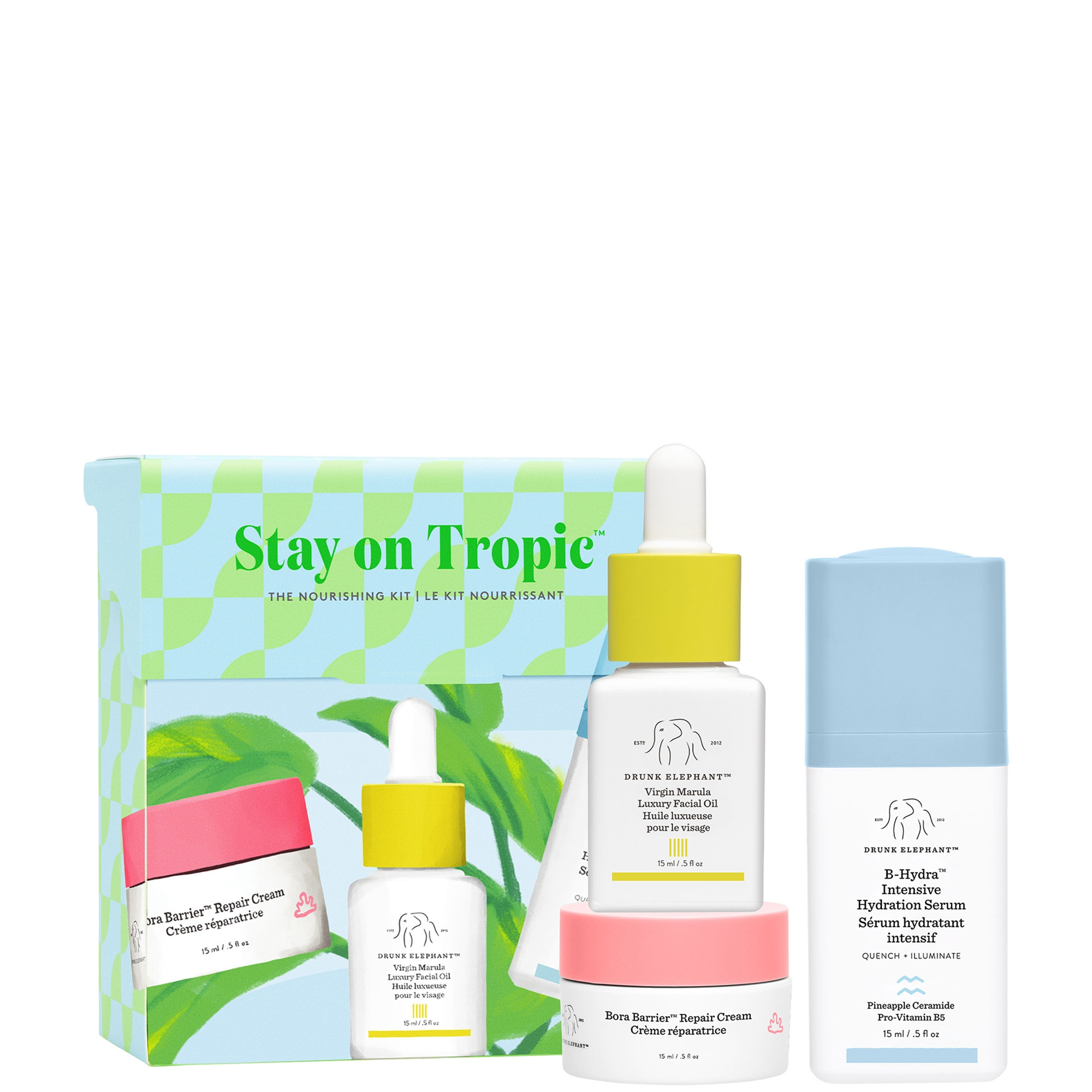 Drunk Elephant Stay on Tropic The Nourishing Kit (Worth £68) | LOOKFANTASTIC | Look Fantastic (UK)