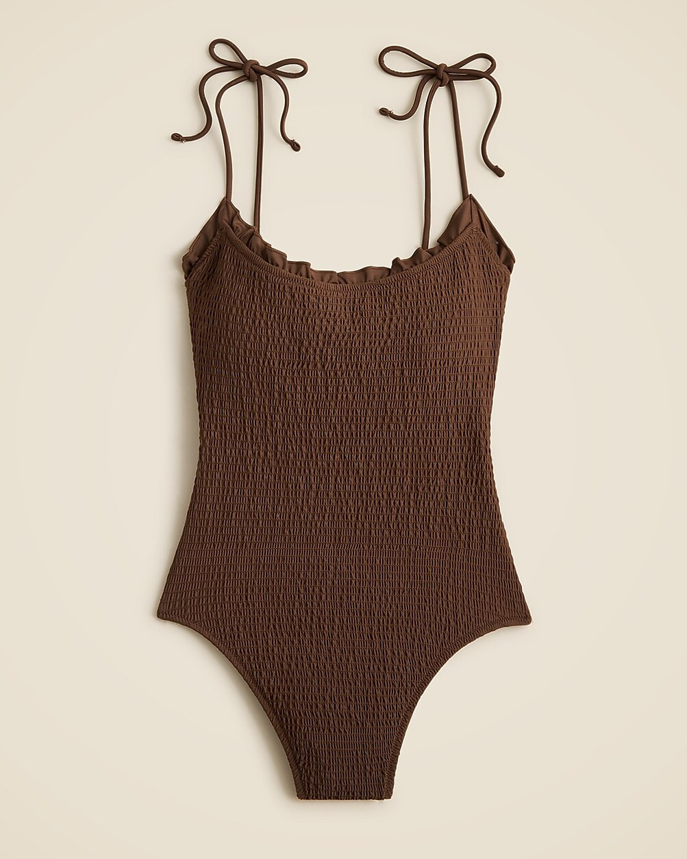 Smocked tie-shoulder one-piece swimsuit | J. Crew US