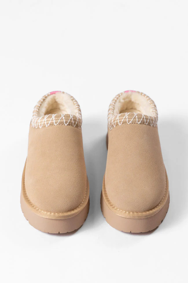 Sydney Light Beige Platform Slipper FINAL SALE | Pink Lily