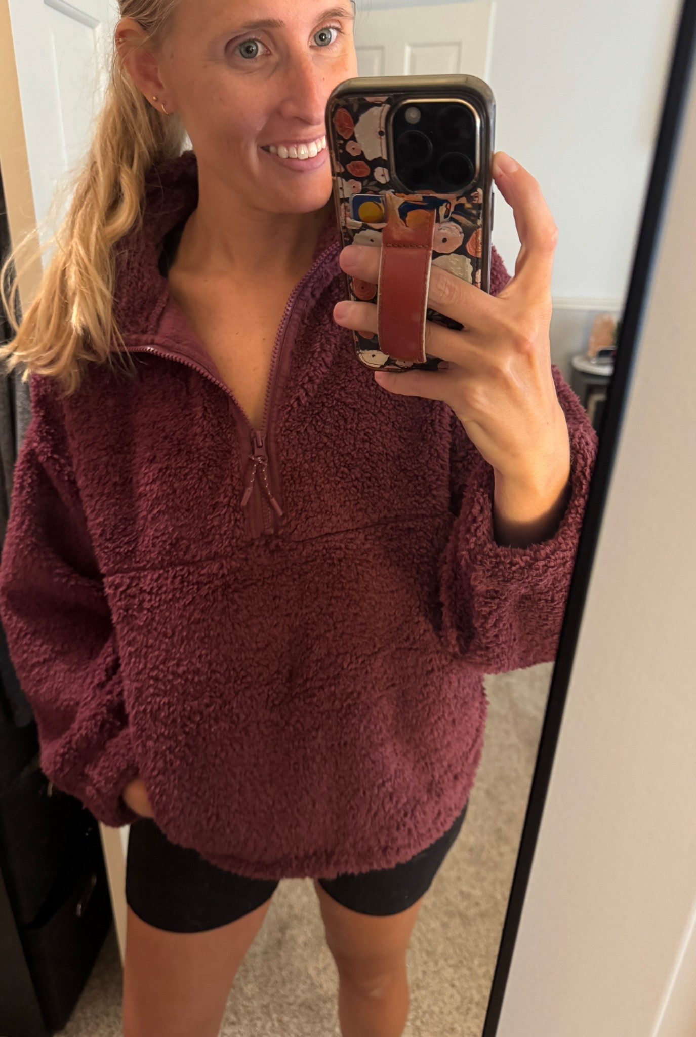 Walmart fleece pullover for the chilly mornings!!