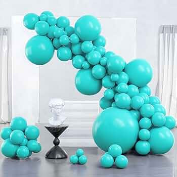PartyWoo Teal Balloons, 100 pcs Teal Blue Balloons Different Sizes Pack of 36 Inch 18 Inch 12 Inc... | Amazon (US)