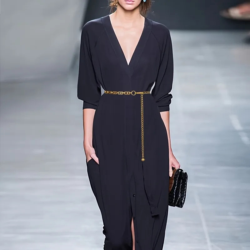 Waist Chain Women's Dress Vintage Thin Belt Decoration Suit Trendy Chain Belt Accessories - Temu | Temu Affiliate Program