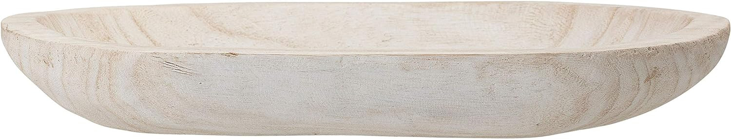 Bloomingville Hand-Carved Paulownia Wood Bowl with Whitewashed Finish | Amazon (US)