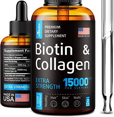 Premium Biotin & Collagen Hair Growth Drops - Potent US Made Hair Growth Product - Healthy Skin &... | Amazon (US)