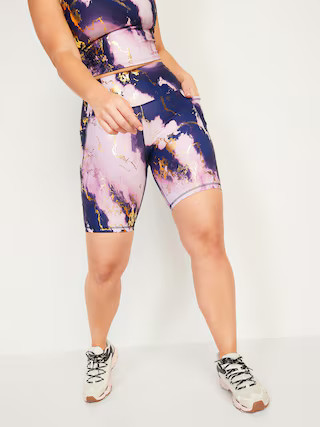 High-Waisted PowerSoft Side-Pocket Biker Shorts for Women -- 8-inch inseam | Old Navy (US)
