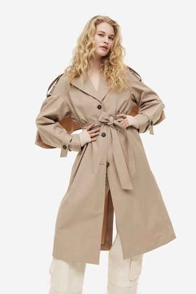 Gabardina oversize - Beige - MUJER | H&M ES | H&M (FR, IT, ES, PT, BE)