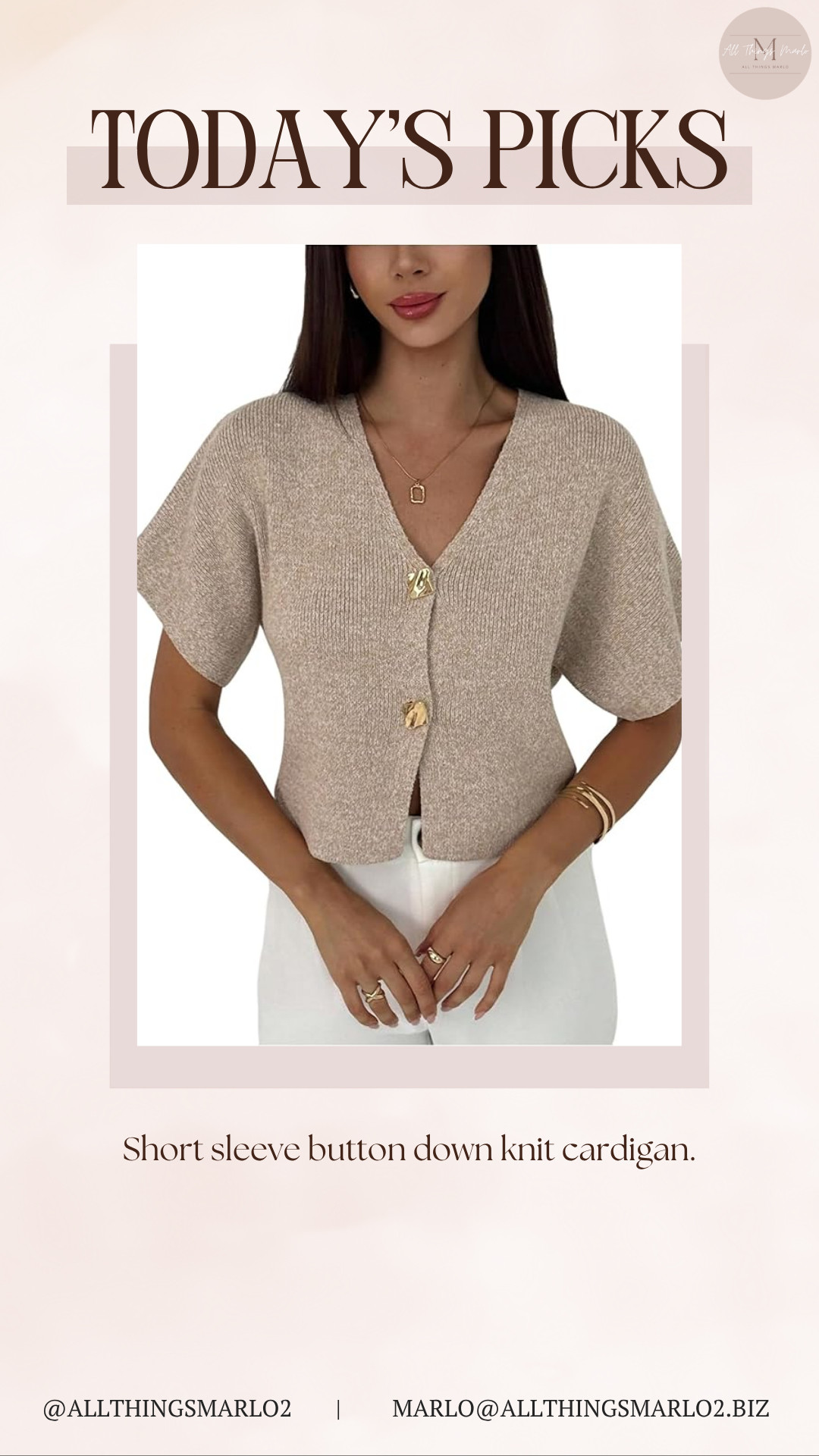 Short sleeve button down knit cardigan. 

 #LTKSeasonal #LTKWorkwear #LTKTravel