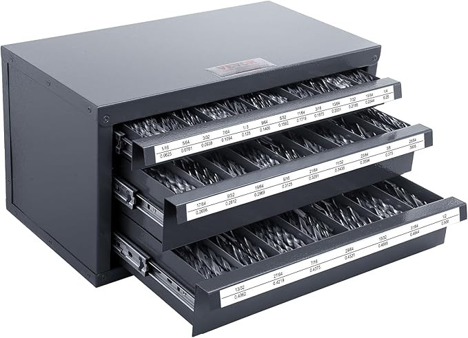 VEVOR Drill Bit Dispenser Cabinet, Three-Drawer Drill Bit Dispenser, Drill Bit Organizer Cabinet,... | Amazon (US)